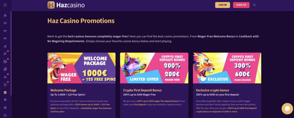 haz online casino promotions