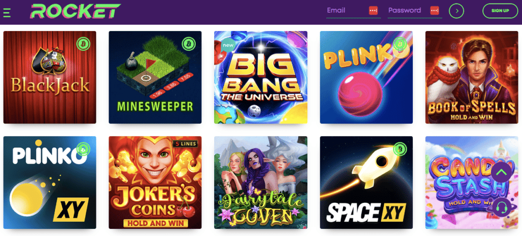 rocket casino games screenshot