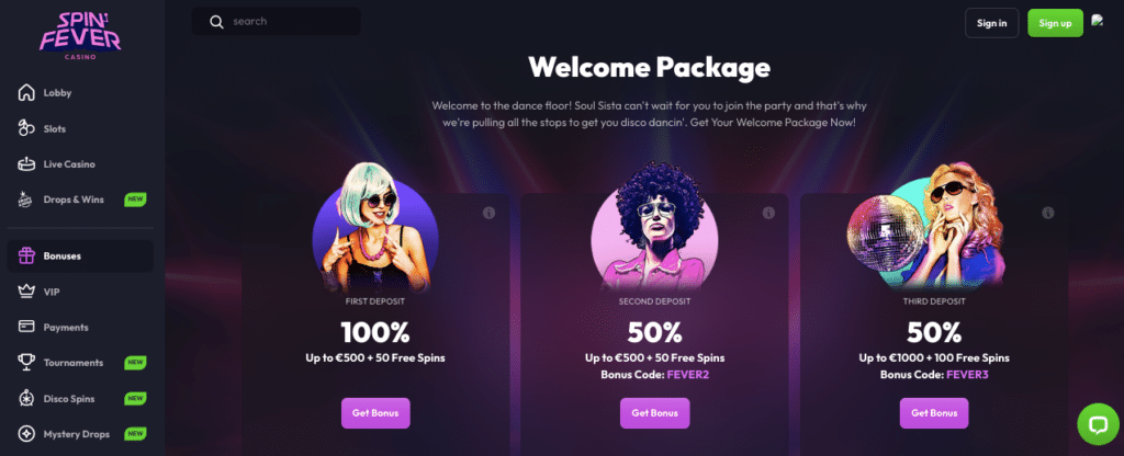 spinfever online casino bonus